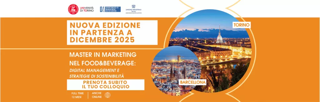 Master in Marketing nel Food&Beverage: Digital management & strategie di sostenibilità